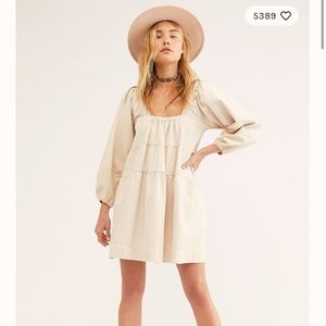 Free People Blue Jean Babydoll Dress XL